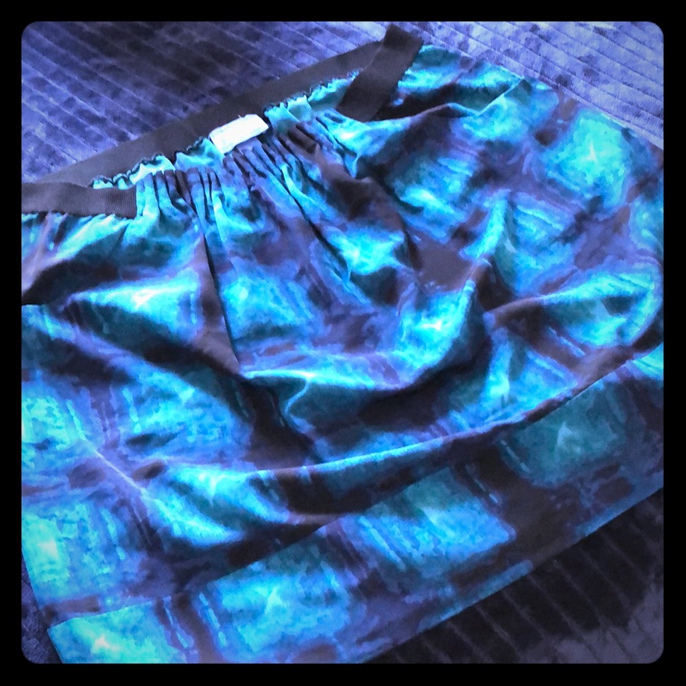 Designer Simple Vera,‎ Vera Wang blue green stretch Skirt L